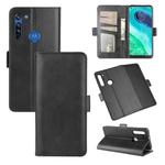 For Motorola Moto G8 Dual-side Magnetic Buckle Horizontal Flip Leather Case with Holder & Card Slots & Wallet(Black)