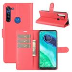 For Motorola Moto G8 Litchi Texture Horizontal Flip Protective Case with Holder & Card Slots & Wallet(Red)