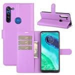 For Motorola Moto G8 Litchi Texture Horizontal Flip Protective Case with Holder & Card Slots & Wallet(Purple)