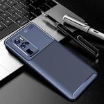 For vivo X50 Pro+ Carbon Fiber Texture Shockproof TPU Case(Blue)