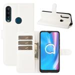 For Alcatel 1SE  2020 Litchi Texture Horizontal Flip Protective Case with Holder & Card Slots & Wallet(White)