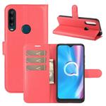 For Alcatel 1SE  2020 Litchi Texture Horizontal Flip Protective Case with Holder & Card Slots & Wallet(Red)
