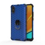 For Xiaomi Redmi 9A Shockproof Honeycomb PC + TPU Ring Holder Protection Case(Blue)