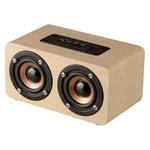 W5 Portable HiFi Shock Bass Wooden Bluetooth Speaker(Yellow)