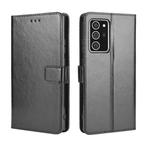 For Samsung Galaxy Note20 Ultra Retro Crazy Horse Texture Horizontal Flip Leather Case with Holder & Card Slots & Lanyard(Black)