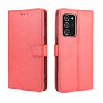For Samsung Galaxy Note20 Ultra Retro Crazy Horse Texture Horizontal Flip Leather Case with Holder & Card Slots & Lanyard(Red)