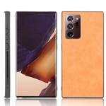 For Samsung Galaxy Note20 Ultra Shockproof Sewing Cow Pattern Skin PC + PU + TPU Case(Orange)