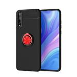 For Huawei Enjoy 10s Metal Ring Holder 360 Degree Rotating TPU Case(Black+Red)