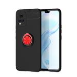 For vivo S7 Metal Ring Holder 360 Degree Rotating TPU Case(Black+Red)