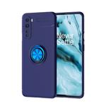 For OnePlus Nord Metal Ring Holder 360 Degree Rotating TPU Case(Blue+Blue)