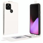 For Google Pixel 5 XL  R64 Texture Single Vertical Flip Leather Protective Case with Card Slots & Photo Frame(White)