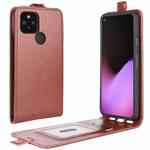 For Google Pixel 5 XL  R64 Texture Single Vertical Flip Leather Protective Case with Card Slots & Photo Frame(Brown)