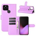 For Google Pixel 5 XL  Litchi Texture Horizontal Flip Protective Case with Holder & Card Slots & Wallet(Purple)