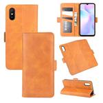 For Xiaomi Redmi 9A Dual-side Magnetic Buckle Horizontal Flip Leather Case with Holder & Card Slots & Wallet(Yellow)
