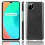 For Oppo Realme C11 Shockproof Litchi Texture PC + PU Case(Black)
