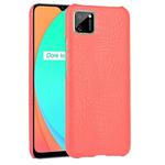 For Oppo Realme C11 Shockproof Crocodile Texture PC + PU Case(Red)