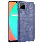 For Oppo Realme C11 Shockproof Crocodile Texture PC + PU Case(Blue)