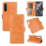 For OnePlus Nord Dual-side Magnetic Buckle Horizontal Flip Leather Case with Holder & Card Slots & Wallet(Yellow)