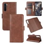 For OnePlus Nord Dual-side Magnetic Buckle Horizontal Flip Leather Case with Holder & Card Slots & Wallet(Brown)
