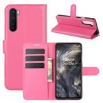 For OnePlus Nord Litchi Texture Horizontal Flip Protective Case with Holder & Card Slots & Wallet(Rose red)