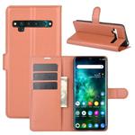 For TCL 10 Pro Litchi Texture Horizontal Flip Protective Case with Holder & Card Slots & Wallet(Brown)