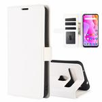 For TCL 10L R64 Texture Single Horizontal Flip Protective Case with Holder & Card Slots & Wallet& Photo Frame(White)