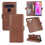 For TCL 10L Dual-side Magnetic Buckle Horizontal Flip Leather Case with Holder & Card Slots & Wallet(Brown)
