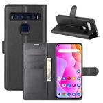 For TCL 10L Litchi Texture Horizontal Flip Protective Case with Holder & Card Slots & Wallet(Black)