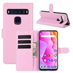 For TCL 10L Litchi Texture Horizontal Flip Protective Case with Holder & Card Slots & Wallet(Pink)