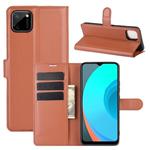 For OPPO Realme C11 Litchi Texture Horizontal Flip Protective Case with Holder & Card Slots & Wallet(Brown)