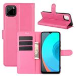 For OPPO Realme C11 Litchi Texture Horizontal Flip Protective Case with Holder & Card Slots & Wallet(Rose Red)