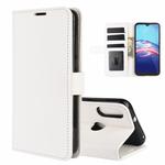 For Motorola Moto E 2020 R64 Texture Single Horizontal Flip Protective Case with Holder & Card Slots & Wallet& Photo Frame(White)