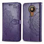 For Nokia 5.3 Mandala Flower Embossed Horizontal Flip Leather Case with Bracket / Card Slot / Wallet / Lanyard(Purple)