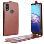 For Motorola Moto E 2020 R64 Texture Single Vertical Flip Leather Protective Case with Card Slots & Photo Frame(Brown)