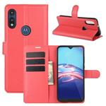 For Motorola Moto E 2020 Litchi Texture Horizontal Flip Protective Case with Holder & Card Slots & Wallet(Red)