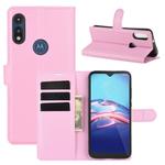 For Motorola Moto E 2020 Litchi Texture Horizontal Flip Protective Case with Holder & Card Slots & Wallet(Pink)