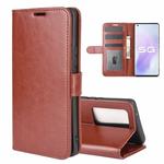 For Vivo X50 Pro+ R64 Texture Single Horizontal Flip Protective Case with Holder & Card Slots & Wallet& Photo Frame(Brown)