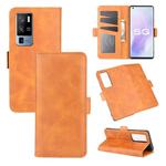 For Vivo X50 Pro+ Dual-side Magnetic Buckle Horizontal Flip Leather Case with Holder & Card Slots & Wallet(Yellow)