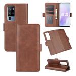 For Vivo X50 Pro+ Dual-side Magnetic Buckle Horizontal Flip Leather Case with Holder & Card Slots & Wallet(Brown)