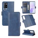 For Vivo X50 Pro+ Dual-side Magnetic Buckle Horizontal Flip Leather Case with Holder & Card Slots & Wallet(Dark Blue)
