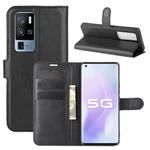 For Vivo X50 Pro+ Litchi Texture Horizontal Flip Protective Case with Holder & Card Slots & Wallet(Black)