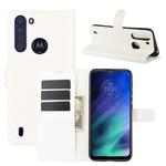 For Motorola One Fusion Litchi Texture Horizontal Flip Protective Case with Holder & Card Slots & Wallet(White)