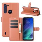 For Motorola One Fusion Litchi Texture Horizontal Flip Protective Case with Holder & Card Slots & Wallet(Brown)