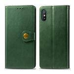 For Xiaomi Redmi 9A Retro Solid Color Leather Buckle Phone Case with Lanyard & Photo Frame & Card Slot & Wallet & Stand Function(Green)