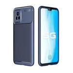 For vivo S7 Carbon Fiber Texture Shockproof TPU Case(Blue)