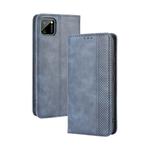 For OPPO Realme C11 Magnetic Buckle Retro Crazy Horse Texture Horizontal Flip Leather Case with Holder & Card Slots & Photo Frame(Blue)