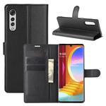 For LG Velvet Litchi Texture Horizontal Flip Protective Case with Holder & Card Slots & Wallet(Black)