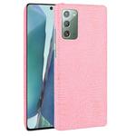 For Samsung Galaxy Note20 Shockproof Crocodile Texture PC + PU Case(Pink)