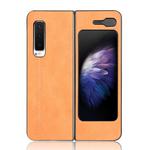 For Samsung Galaxy Fold 4G / Fold 5G / W20 5G Shockproof Sewing Cow Pattern Skin PC + PU + TPU Case(Orange)