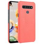 For LG K61 Shockproof Crocodile Texture PC + PU Case(Red)